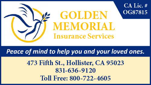 Advertisement graphic pointing to http://goldenmemorialinsurance.com/
