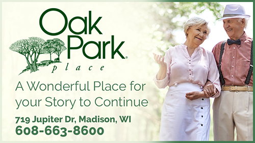 Advertisement graphic pointing to https://www.oakparkplace.com/communities/madison/