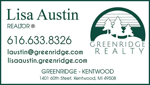 Advertisement graphic pointing to https://www.greenridge.com/agents/93127-lisa-austin