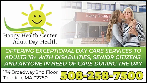 Advertisement graphic pointing to https://seniorcenters.com/senior-centers/happy-health-center