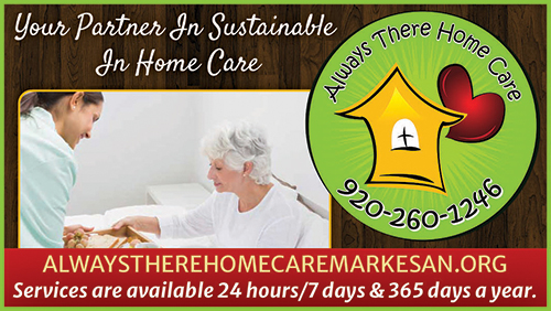 Advertisement graphic pointing to https://alwaystherehomecaremarkesan.org/