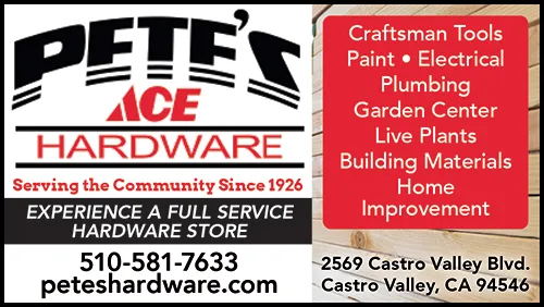 Advertisement graphic pointing to https://peteshardware.com/