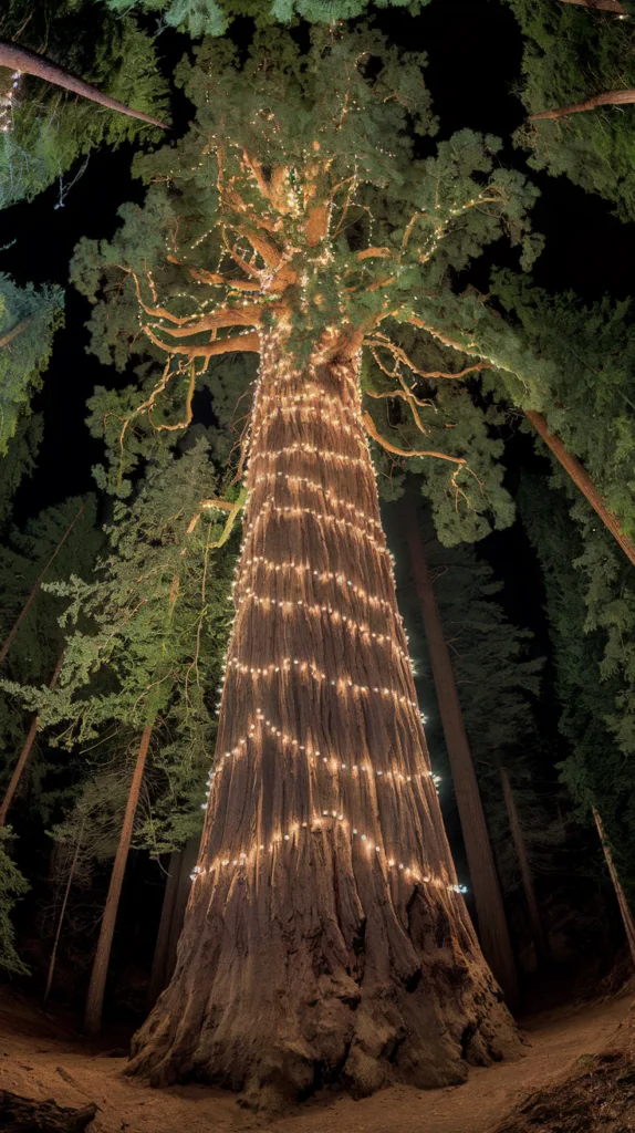 a photo of a massive redwood tree decorated with c MWIzGCy9QI6Y9iW iV3t3Q U5lxCV2gSHOm47Z7IYNEcA - SeniorCenters.com