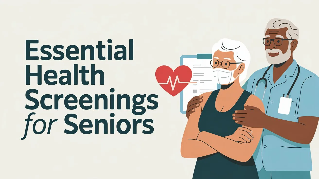 an image that says Essential Health Screenings for Seniors