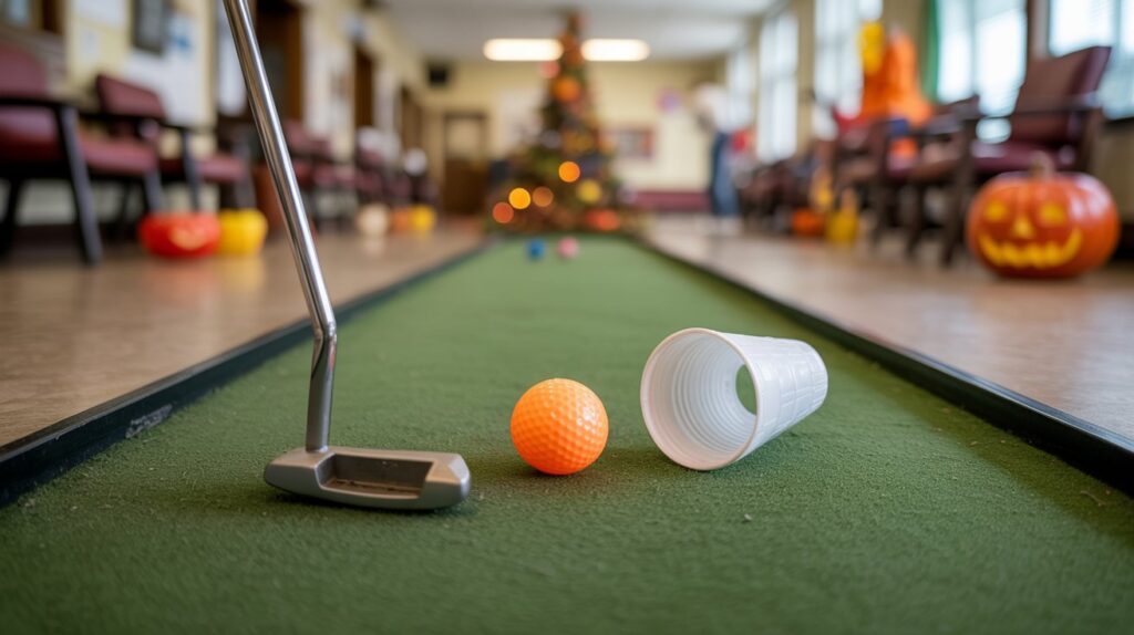 a photograph of an improvised mini golf VTWX4skXSw6arEZwFGKb4A yRKYh67BR8 lC044hPGQvQ - SeniorCenters.com